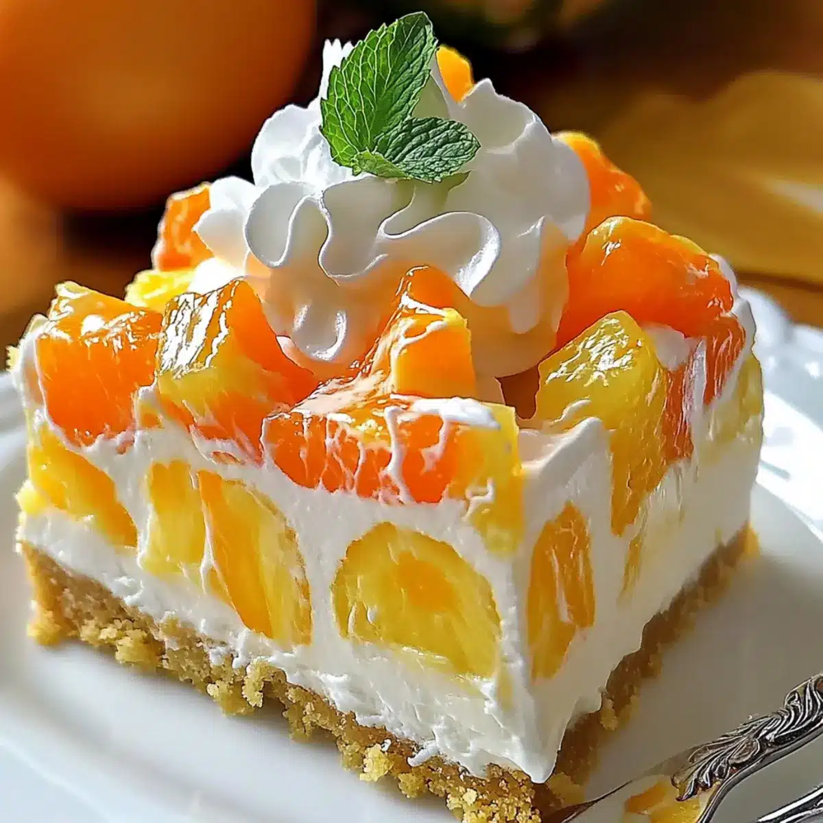 No-Bake Orange Pineapple Swirl Cheesecake Recipe