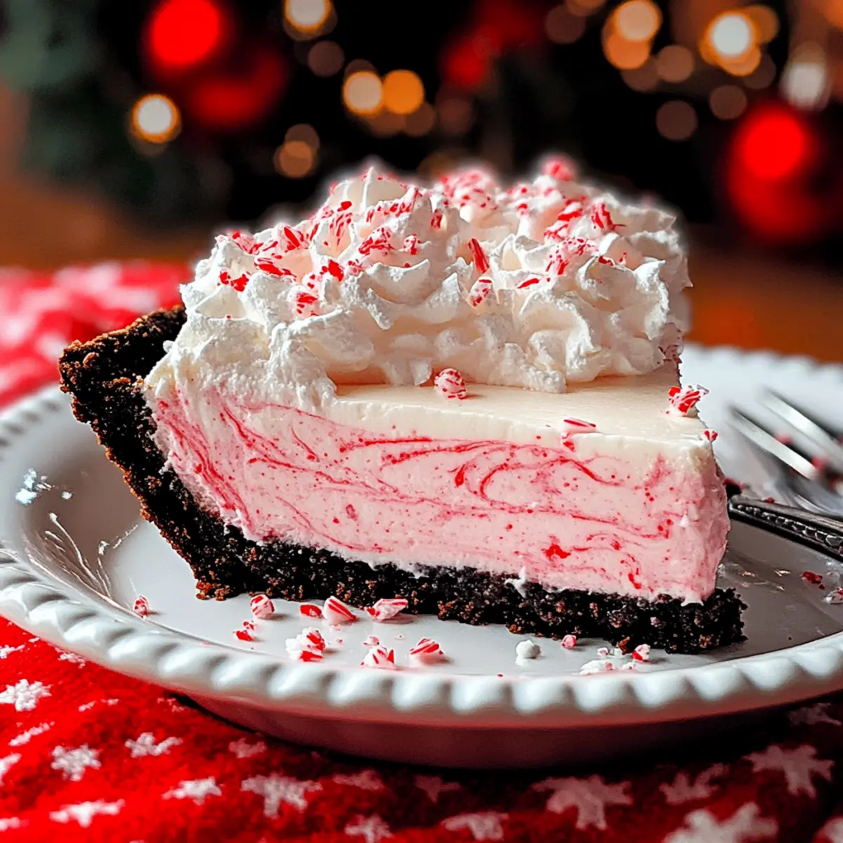 No Bake Christmas Peppermint Pie