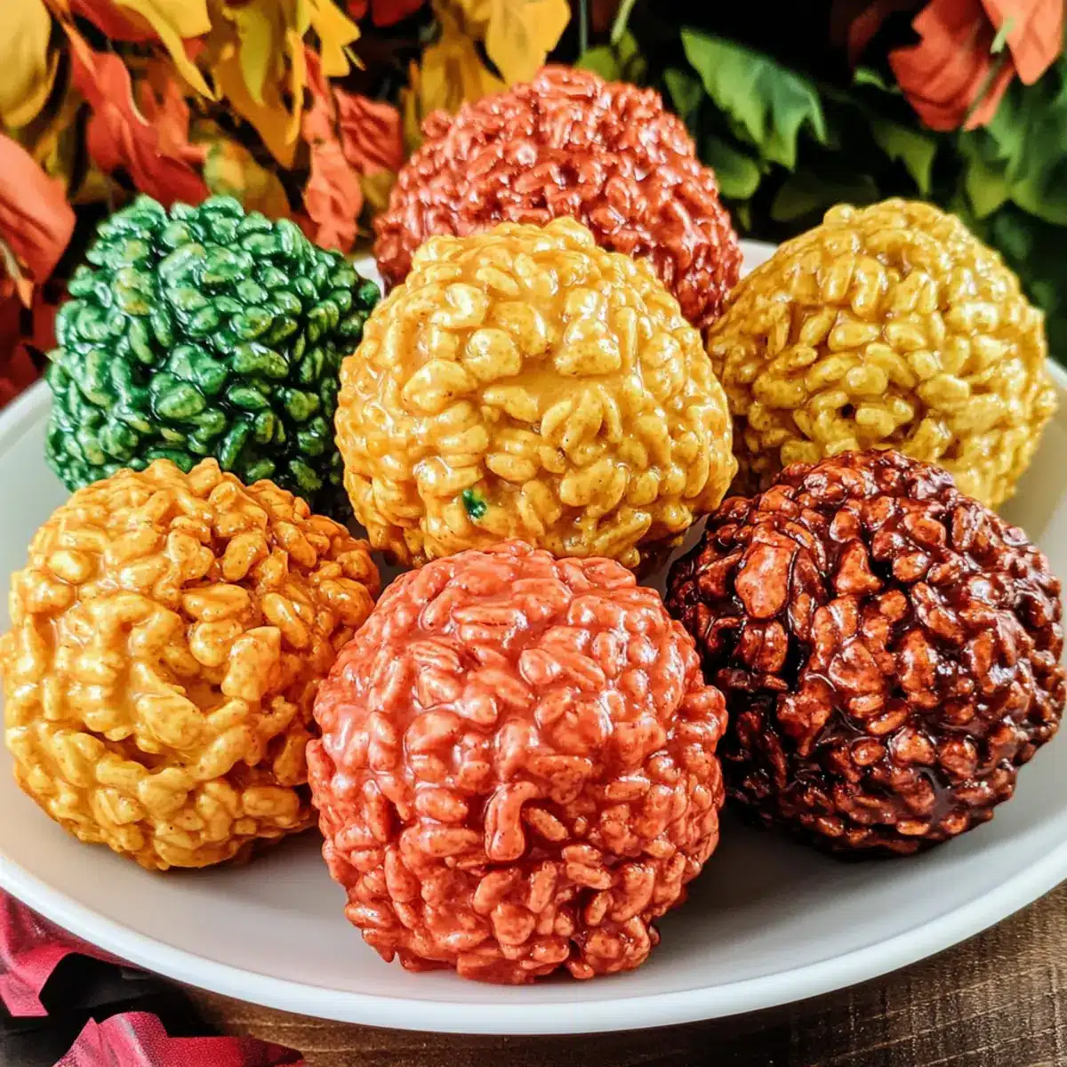 Fall Harvest Rice Krispie Bites