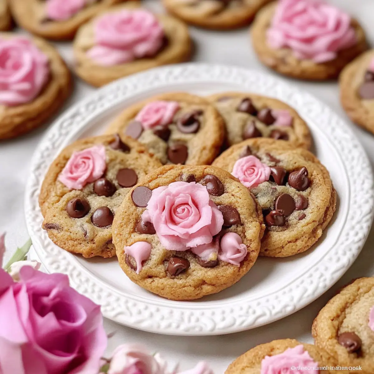 Rose Chocolate Chip Cookies
