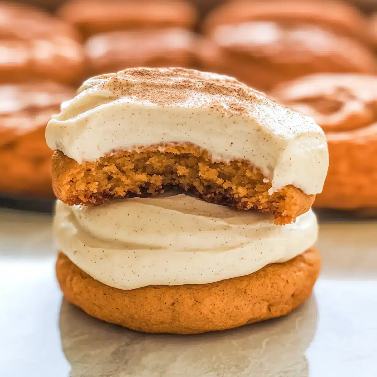 Pumpkin Cookies with Cinnamon Cream Cheese Frosting