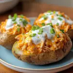 Buffalo Chicken Baked Potatoes