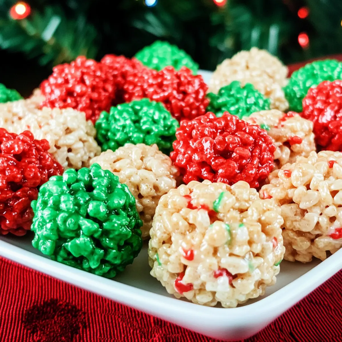 Christmas Rice Krispie Treat Bites