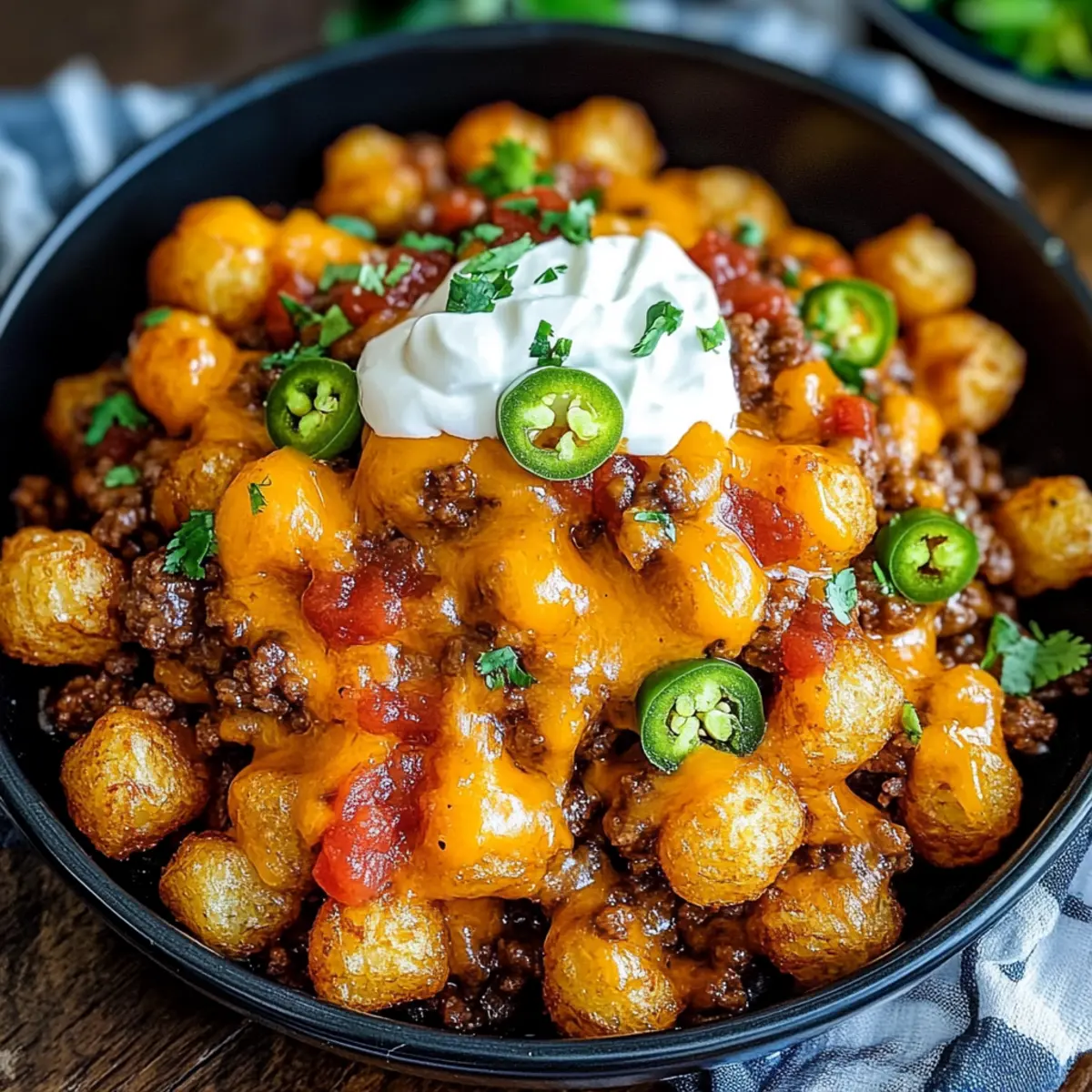 Beef Tater Tot-Chos