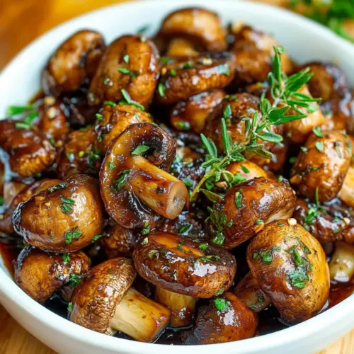 Balsamic Soy Roasted Garlic Mushrooms