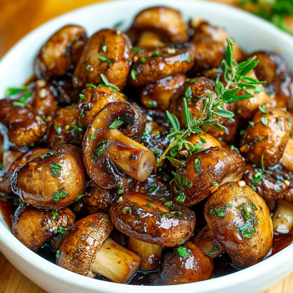 Balsamic Soy Roasted Garlic Mushrooms