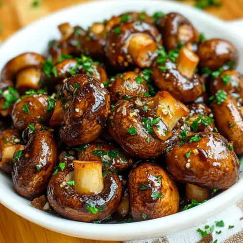 Balsamic Soy Roasted Garlic Mushrooms