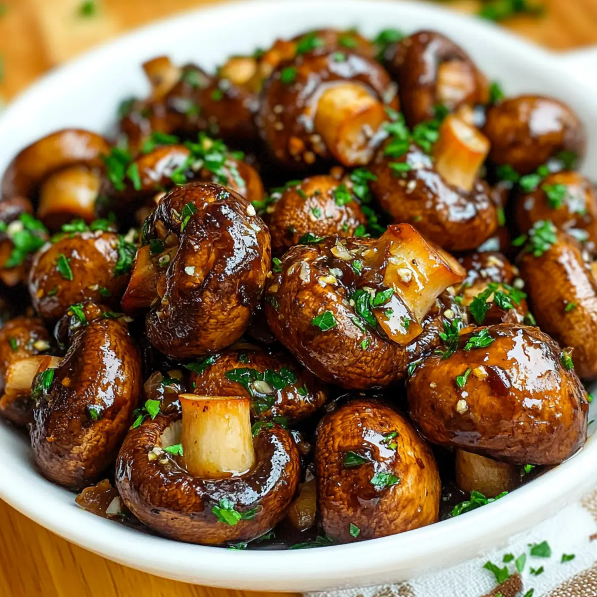 Balsamic Soy Roasted Garlic Mushrooms