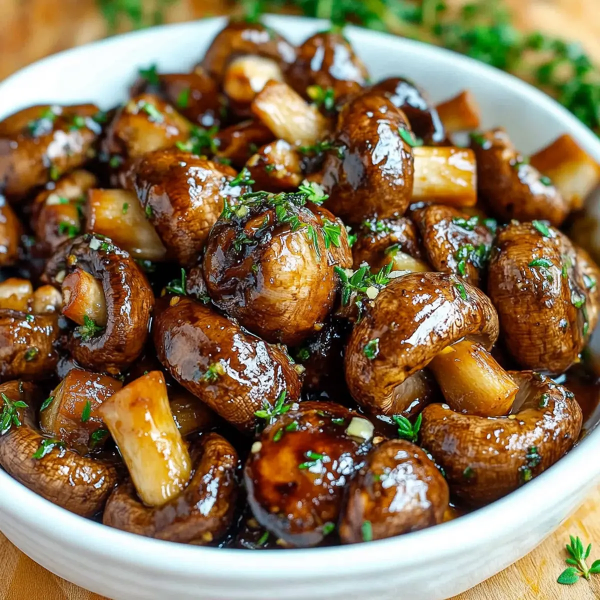 Balsamic Soy Roasted Garlic Mushrooms
