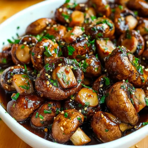 Balsamic Soy Roasted Garlic Mushrooms