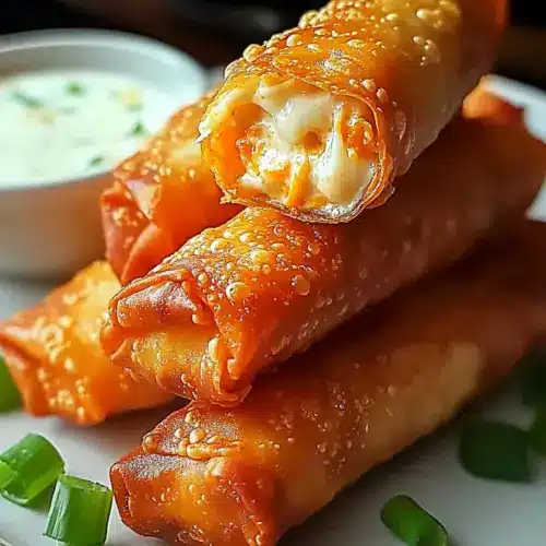 Crispy Buffalo Chicken Dip Egg Rolls