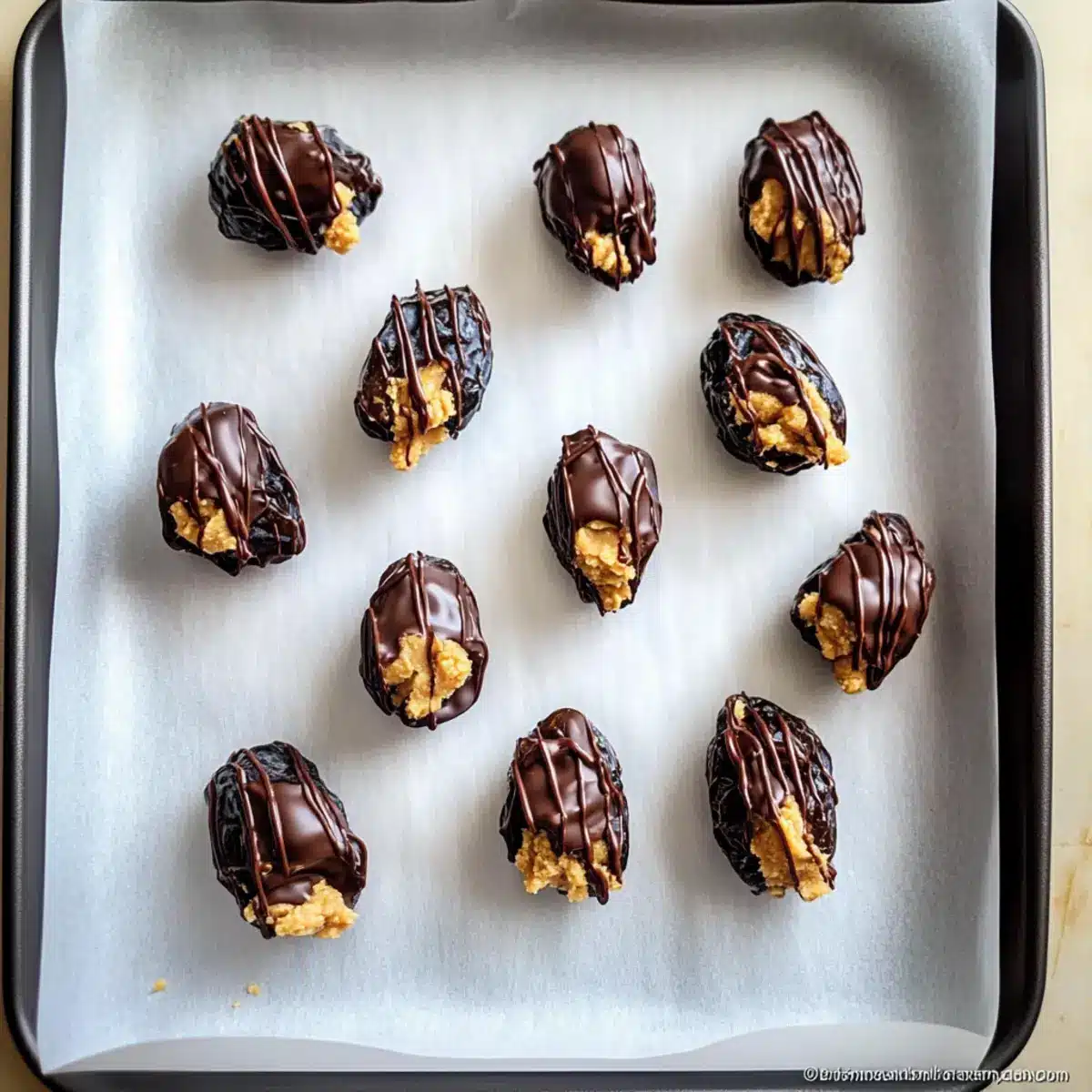 Chocolate Covered Dates Stuffed with Peanut Butter