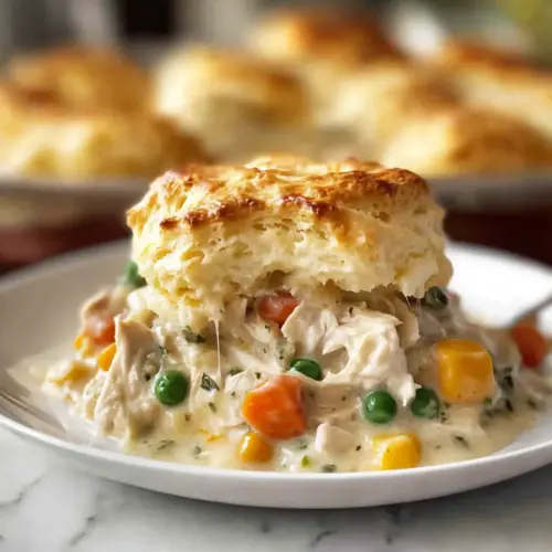 Simple Chicken Pot Pie with Biscuits