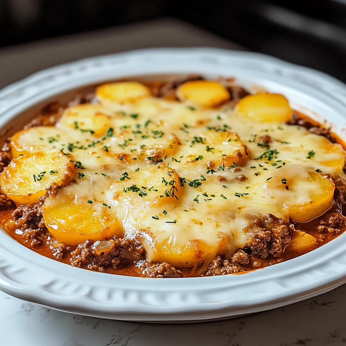 Hobo Casserole with Ground Beef & Potatoes
