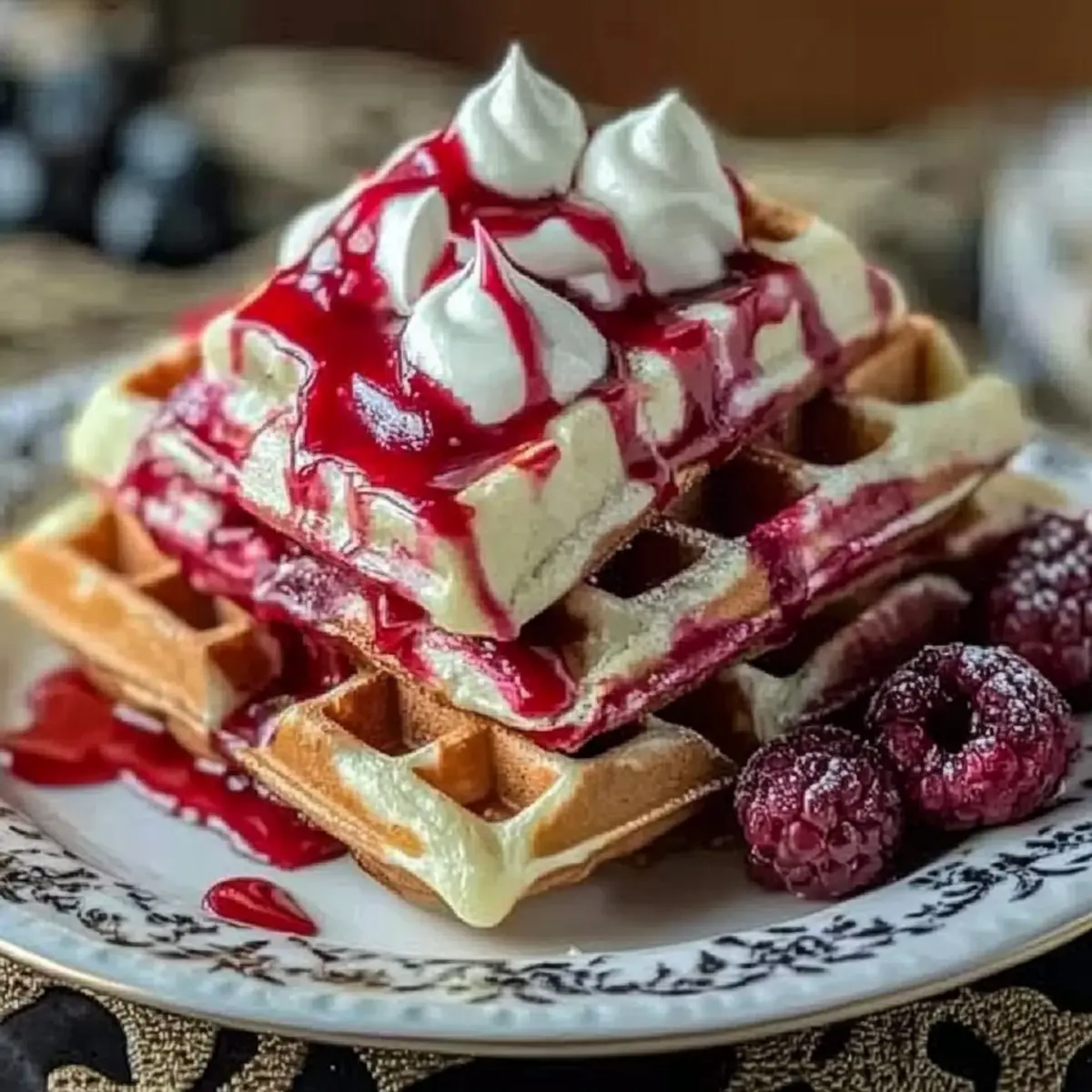 Red Velvet Marble Waffles