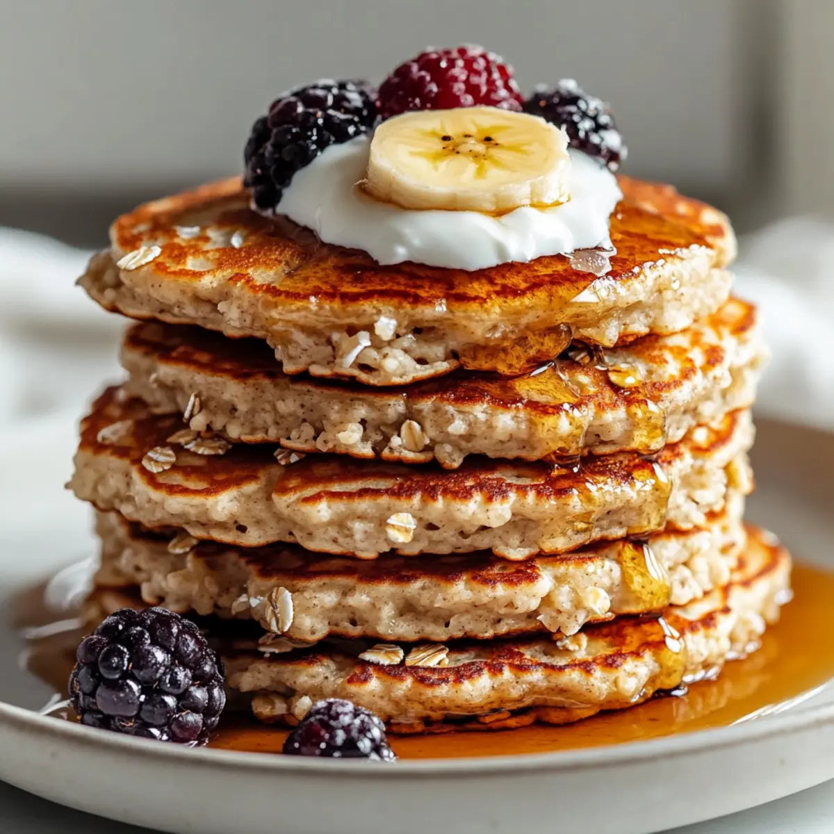 Healthy Banana Oatmeal Pancakes