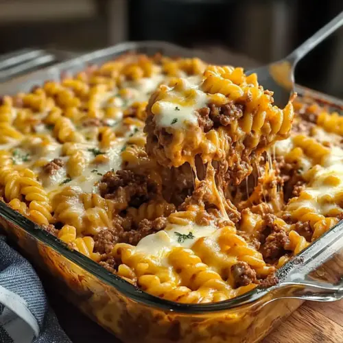 Cheesy Hamburger Casserole Bake