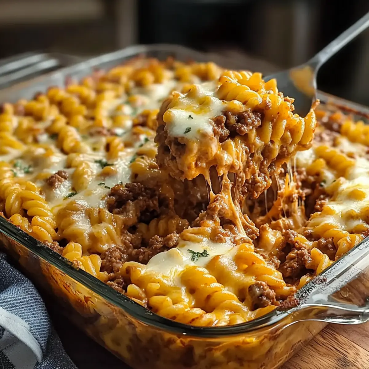 Cheesy Hamburger Casserole Bake